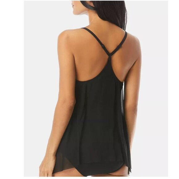Coco Reef Classic Solid Mesh Layer Swim Top - Picture 2 of 7